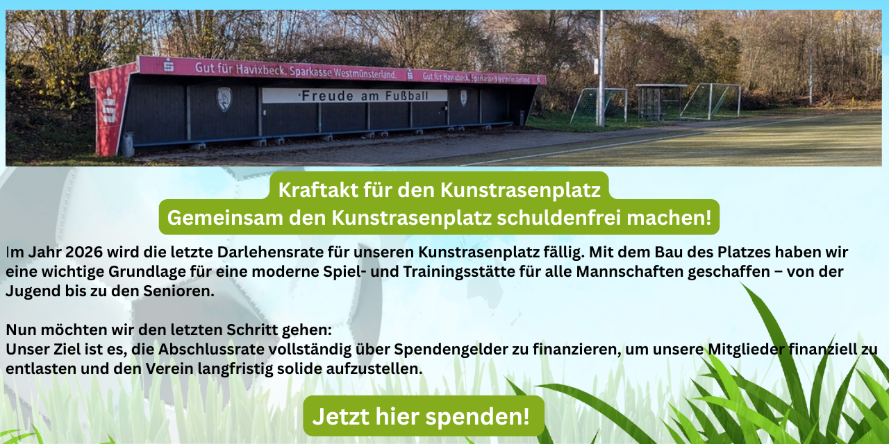 Spende für den Kunstrasenplatz Spende für den Kunstrasenplatz
